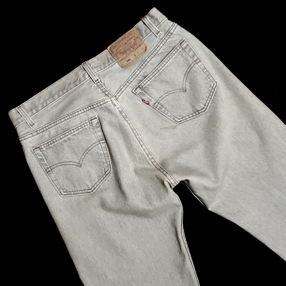 Vintage 90's Men's Levi's 501 Straight Button Fly Silver Gray Wash Denim Jeans - Picture 4 of 16